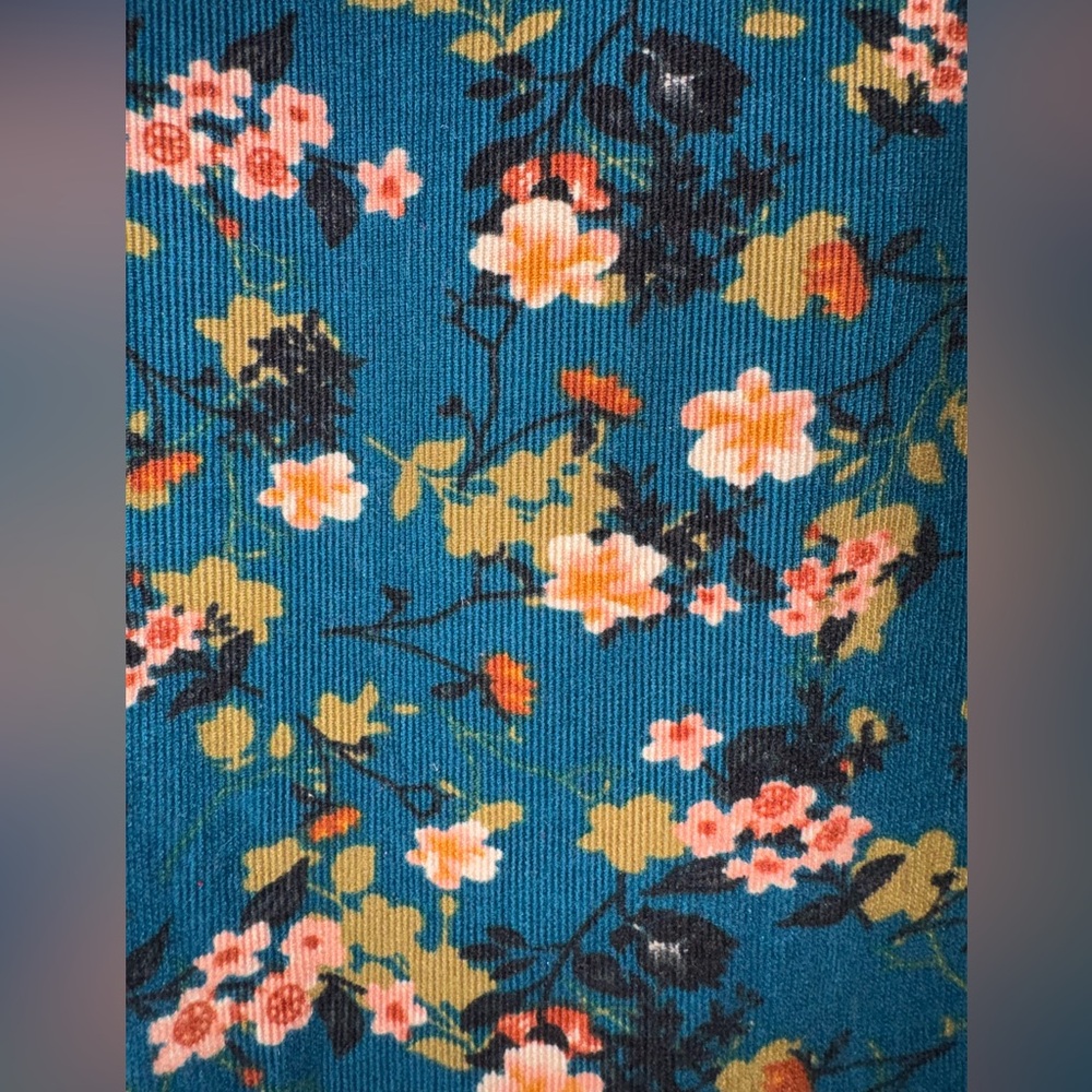 Floral Light Corduroy Pull on Pants - Picture 4 of 4